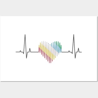 Disability pride flag heartbeat Posters and Art